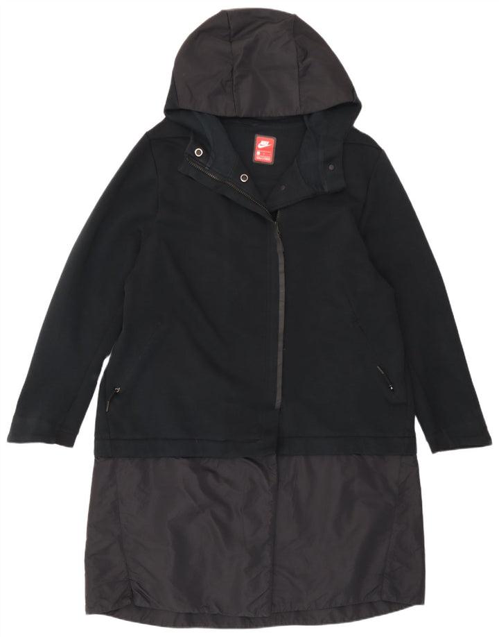 Nike Manteau imperméable à capuche pour femme UK 14 Large Noir Coton