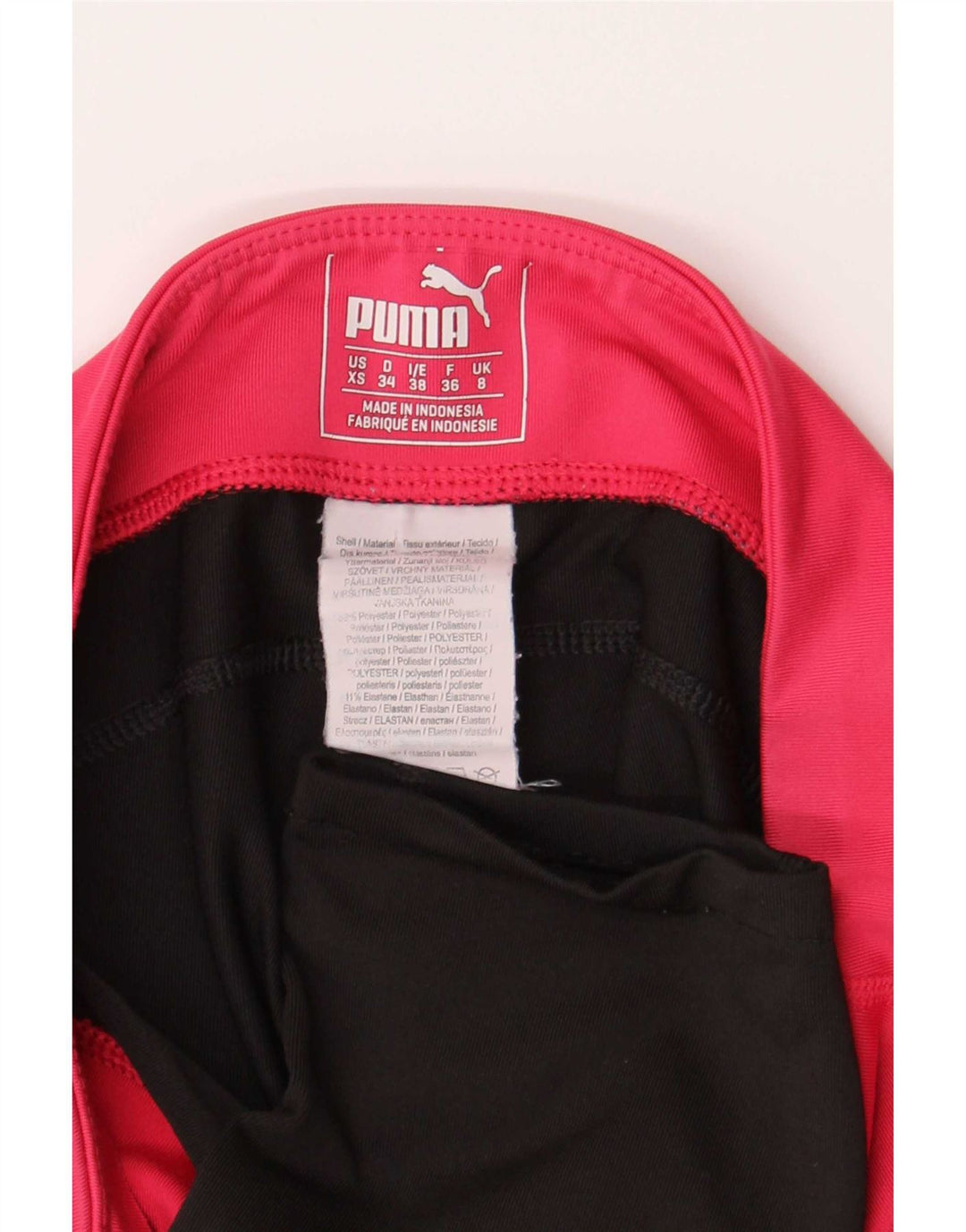 Puma Legging court pour femme UK 8 Small Noir Colorblock Polyester