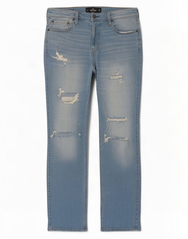 Hollister Jean slim vieilli W33 L32 pour homme en coton bleu
