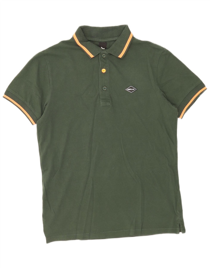 Replay Polo Homme Petit Vert Coton