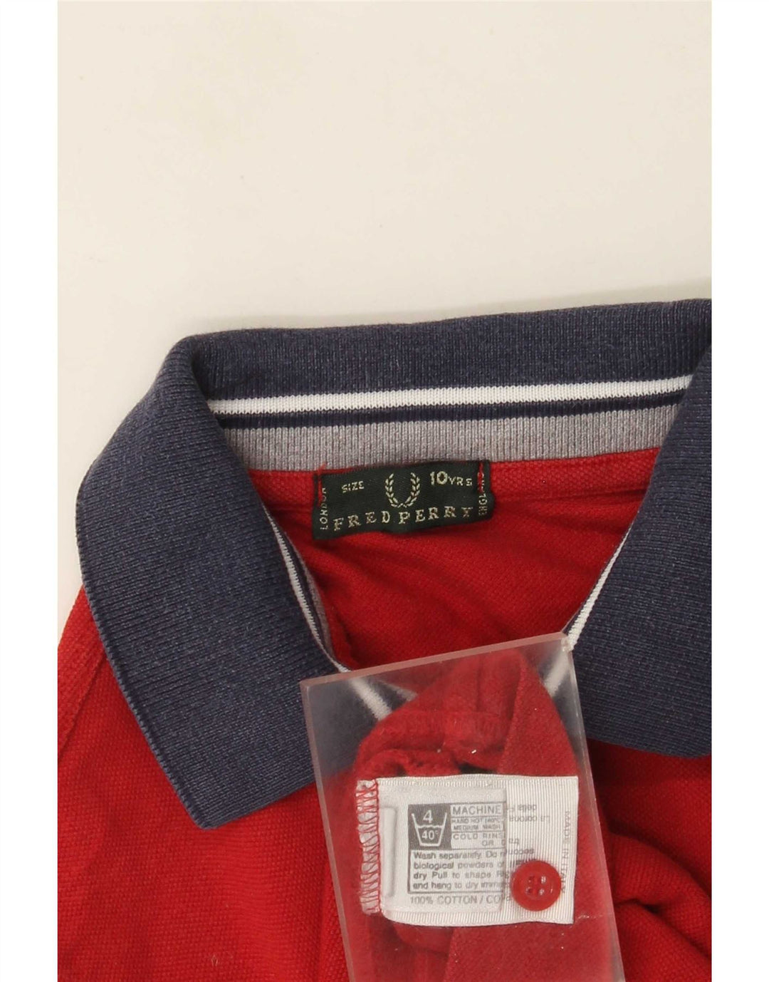 Fred Perry Polo Garçon 9-10 ans Rouge Colourblock Coton