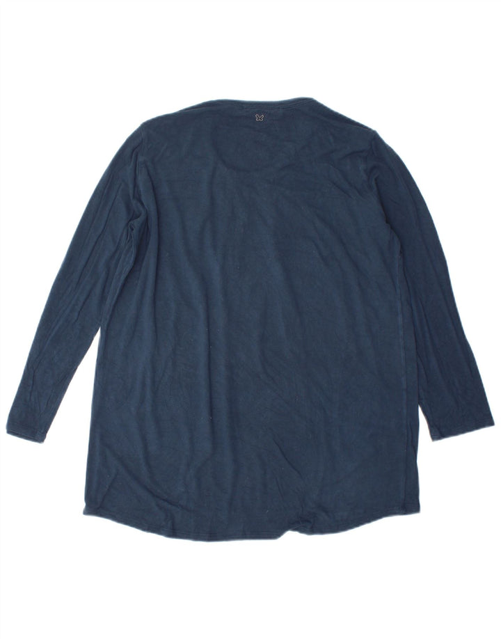 Max Mara Haut de week-end à manches longues pour femme UK 44 Bleu marine moyen Viscose