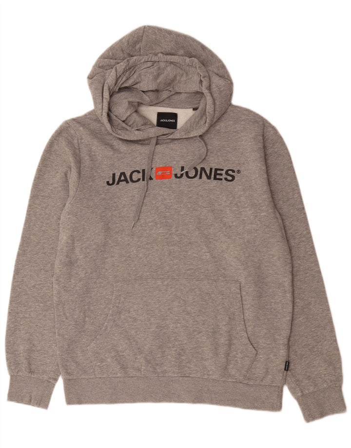 Jack & Jones Pull à Capuche Graphique Homme Gris Moyen Moucheté
