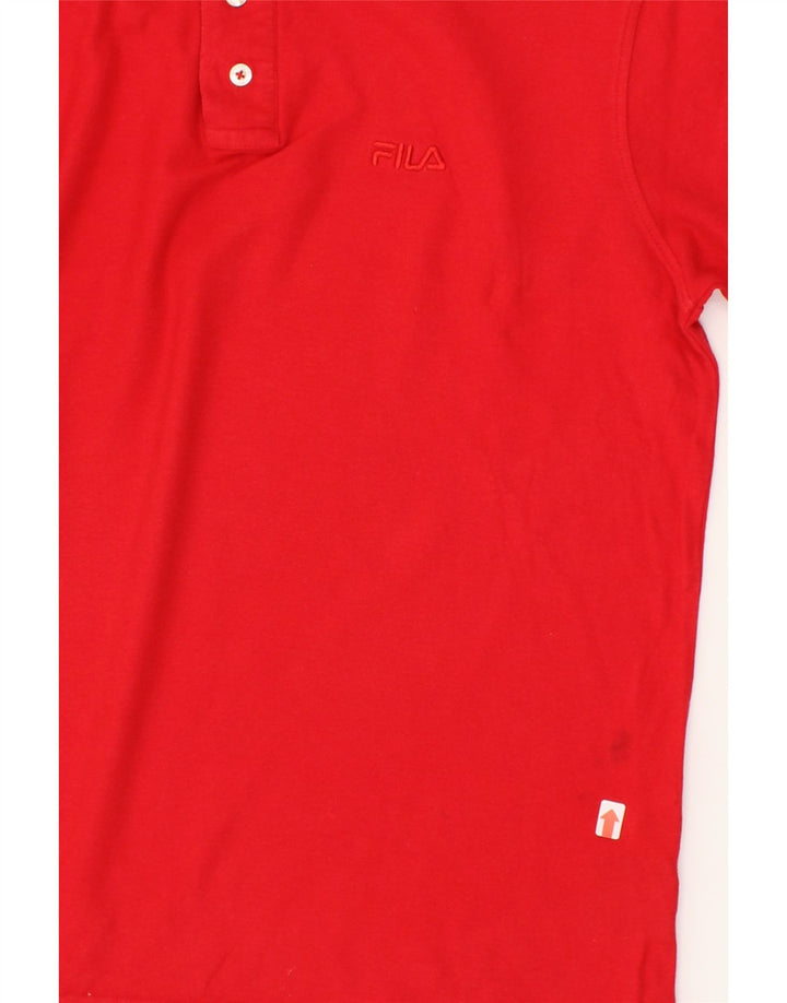 FILA Mens Polo Shirt Medium Red Cotton Vintage Fila and Second-Hand Fila from Messina Hembry 