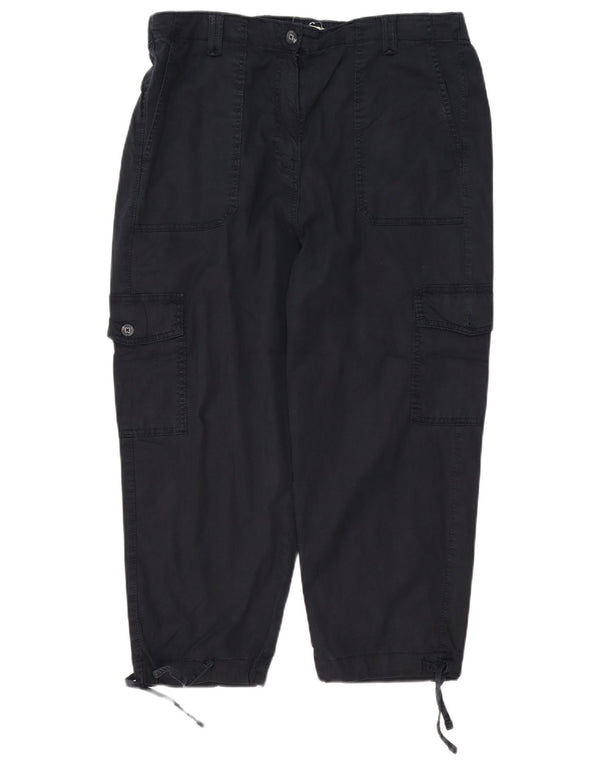 Marks & Spencer Pantalon cargo taille haute pour femme UK 16 Large W38 L23 Noir