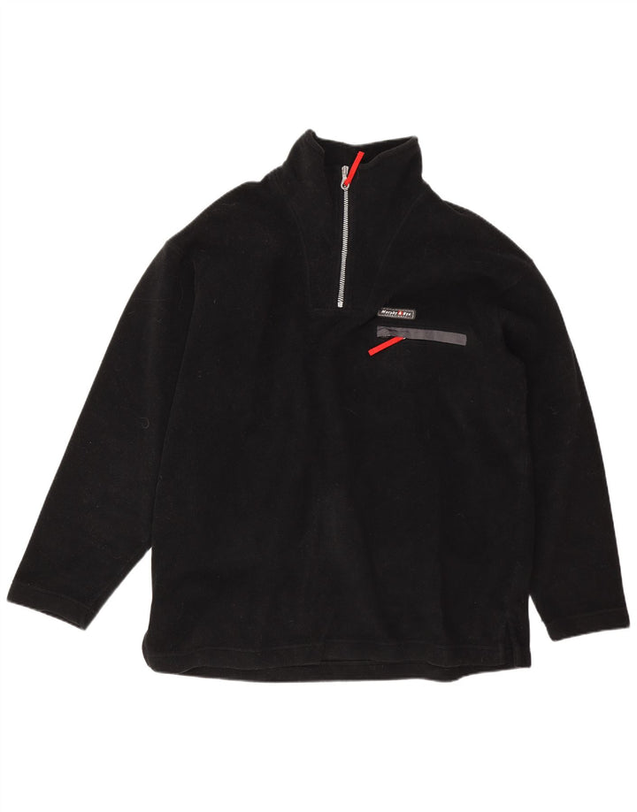 Murphy & Nye Pull polaire à col zippé pour homme XL Noir Polyester