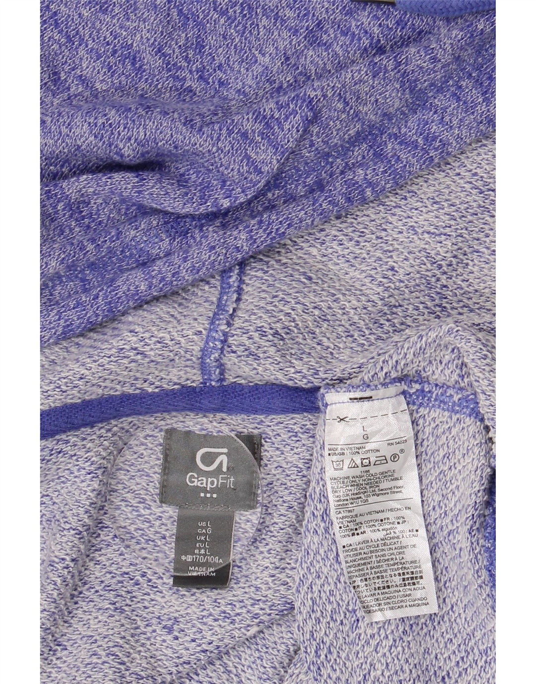GAP Pull à capuche zippé pour femme UK 16 Grand coton moucheté violet