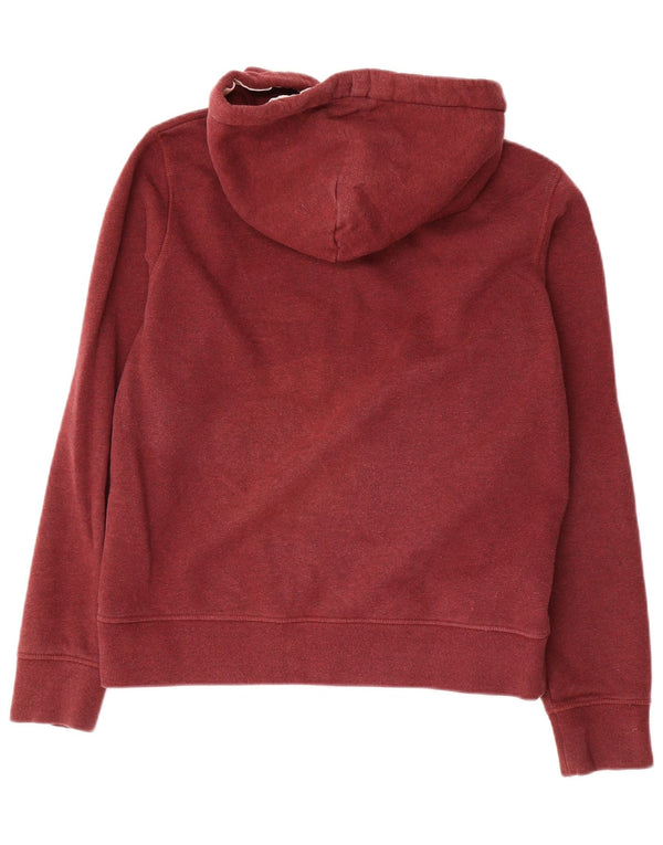 Jack Wills Pull à capuche zippé pour femme UK 14 Grand coton bordeaux