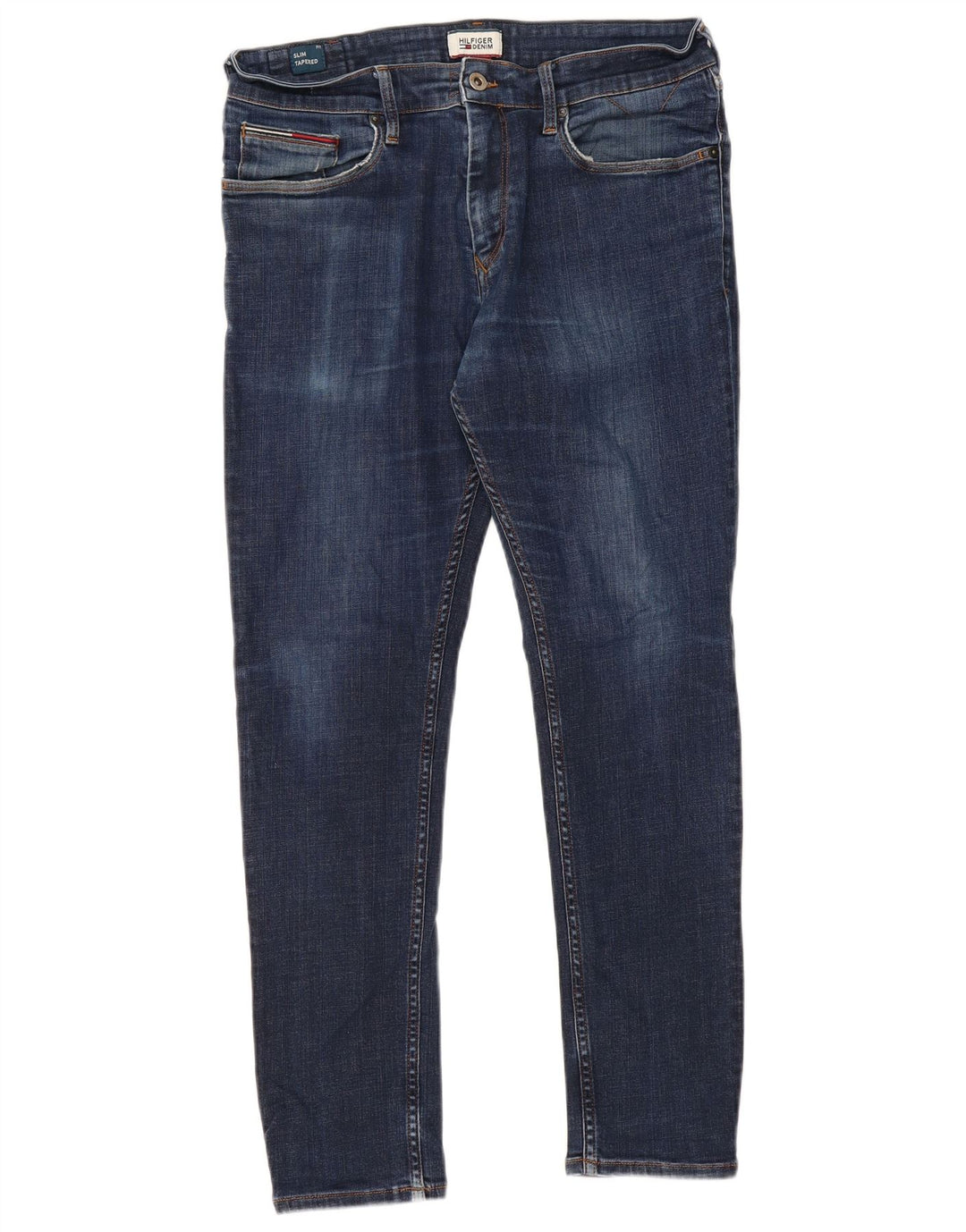 TOMMY HILFIGER Jean Slim Tapered Homme W34 L30 Bleu Coton