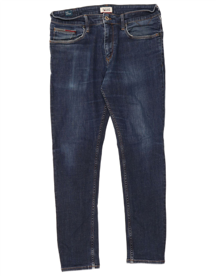 TOMMY HILFIGER Jean Slim Tapered Homme W34 L30 Bleu Coton