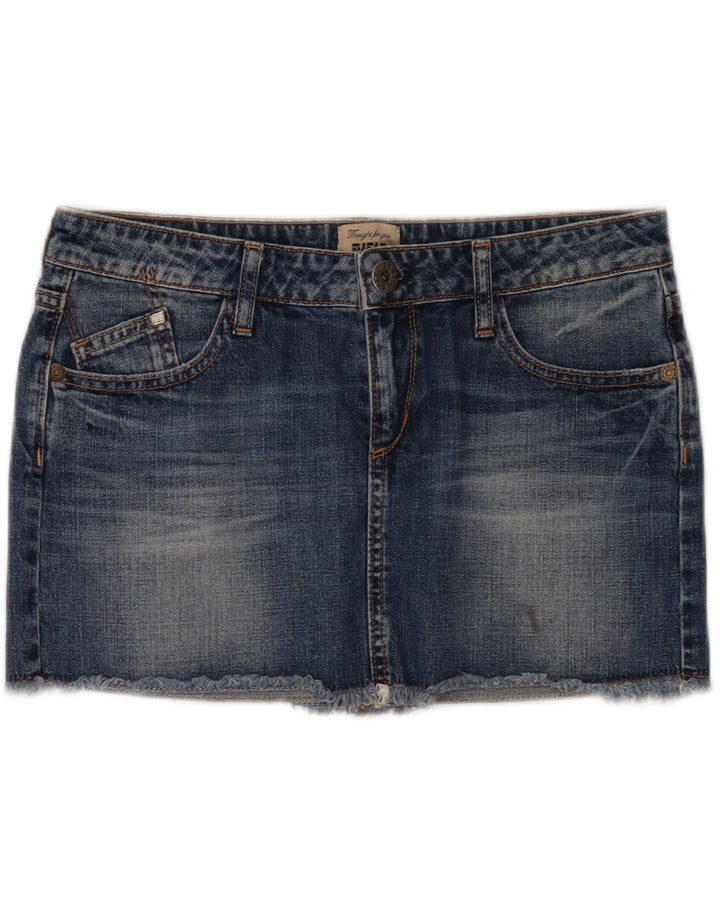 Rifle Femme Mini Jupe En Jean W27 Petit Bleu Coton
