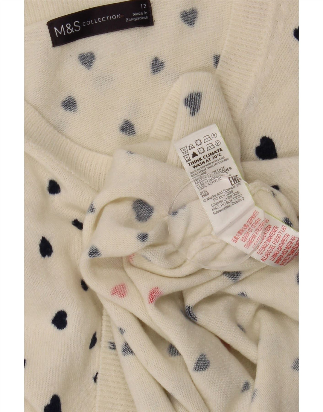 Marks & Spencer Pull col bateau pour femme UK 12 Blanc moyen