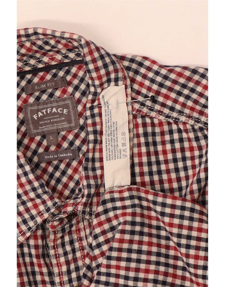 Fat Face Chemise cintrée pour hommes, grand coton vichy multicolore