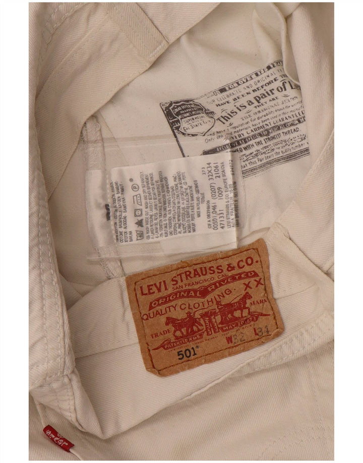Levi's Jean Droit 501 Homme Blanc W32 L26 Coton