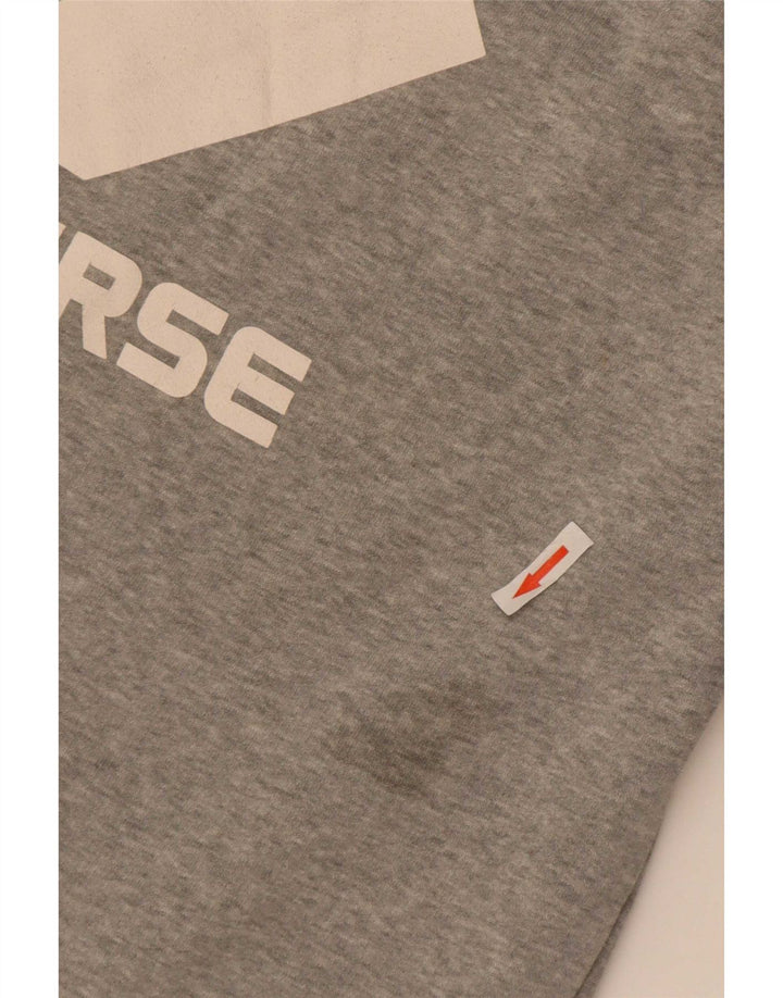 Converse Sweat-shirt graphique pour femme UK 14 Gris moyen Coton