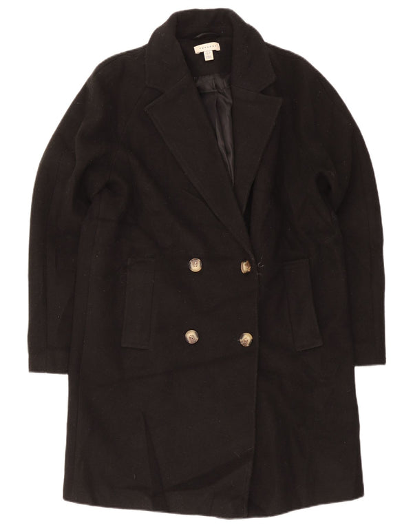 Topshop Manteau surdimensionné à double boutonnage pour femme UK 10 Petit Noir Polyester