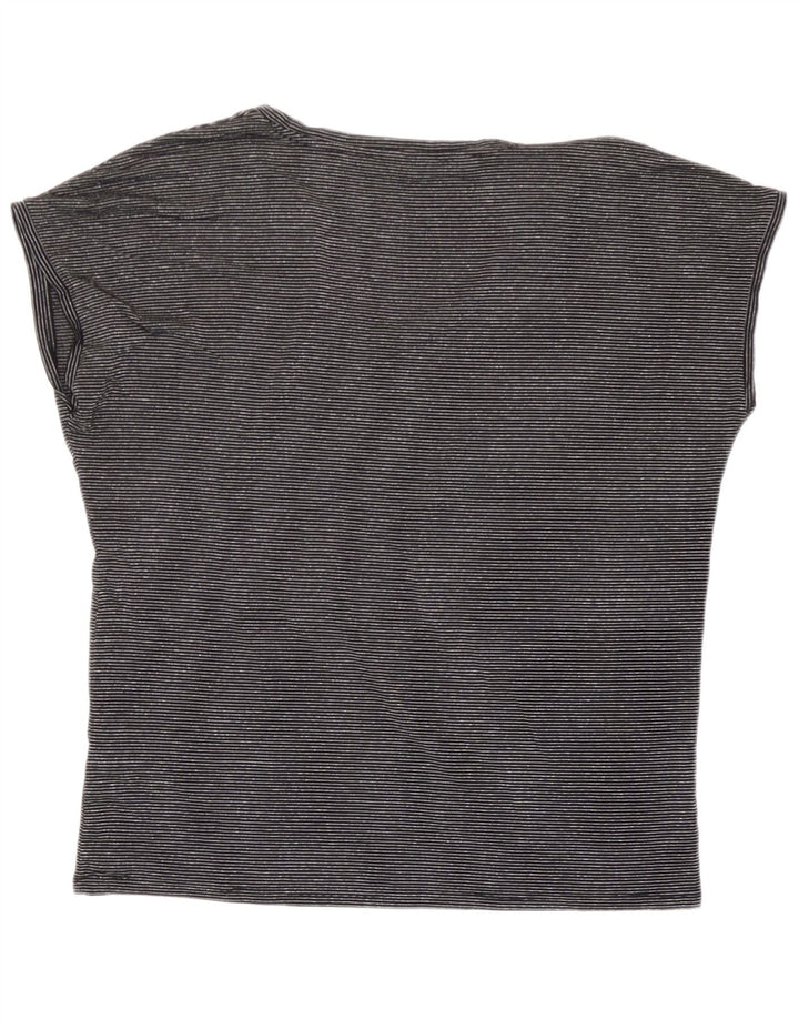 Marks & Spencer T-shirt surdimensionné pour femme UK 10 Petit noir rayé
