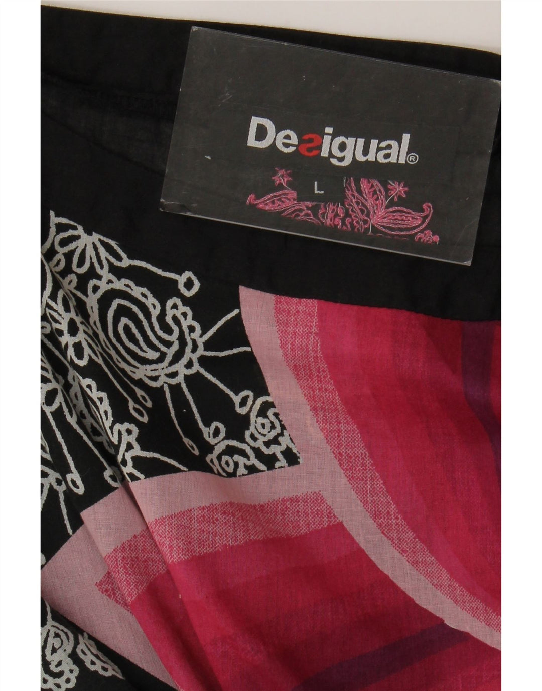 Desigual Chemisier transparent surdimensionné pour femme UK 16 Grand Noir Floral