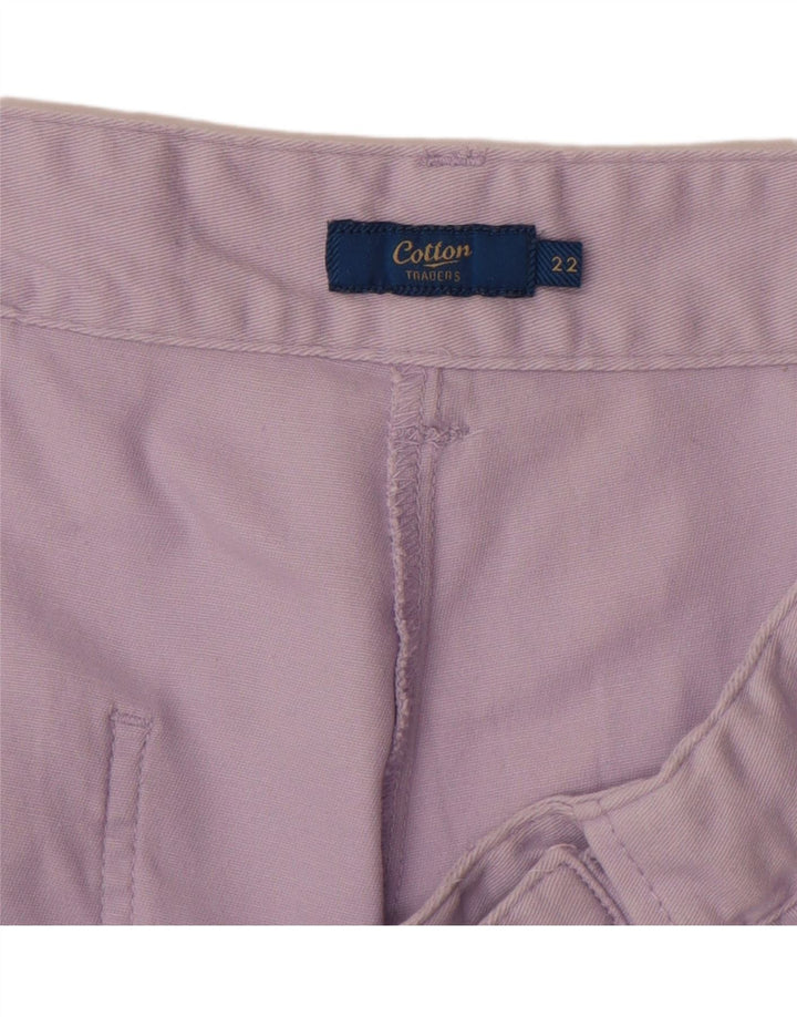 COTTON TRADERS Pantalon Chino Droit Femme UK 22 3XL W40 L30 Violet