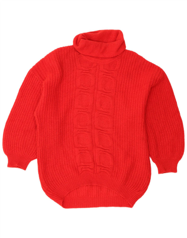 Stefanel Pull col roulé pour femme UK 18 XL Laine rouge