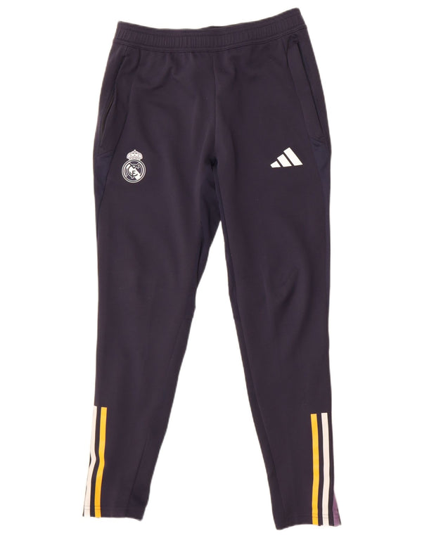 Adidas Pantalon de survêtement Real Madrid Slim Fit pour homme Bleu marine Taille S