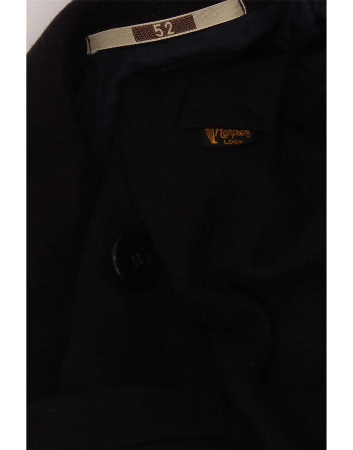 Vintage Homme Caban IT 52 XL Bleu Marine Viscose