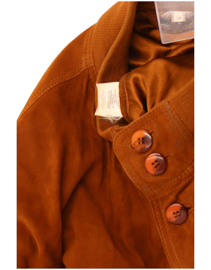 VINTAGE Veste bomber en daim homme EU 52 XL Cuir Beige