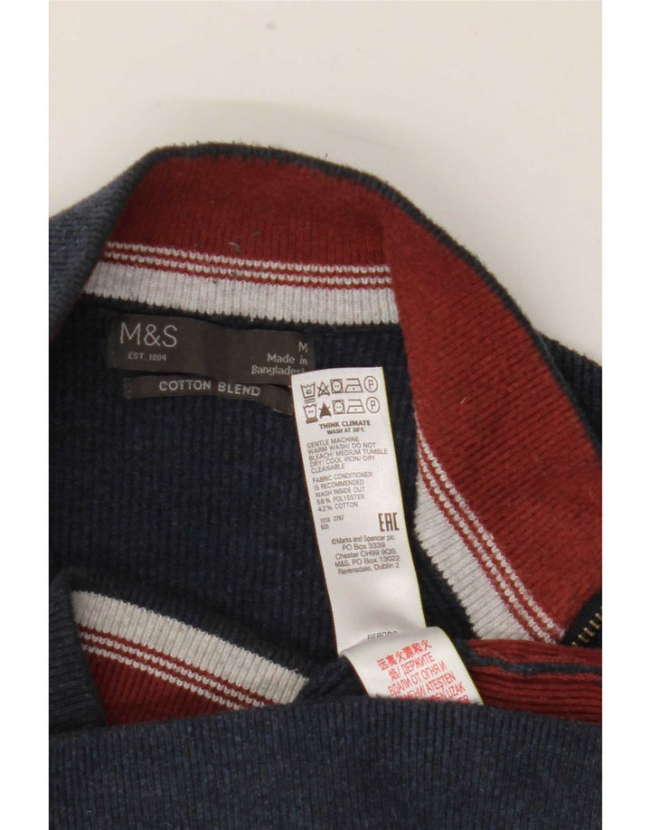 Marks & Spencer Pull Cardigan Homme Bleu Marine Moyen Polyester