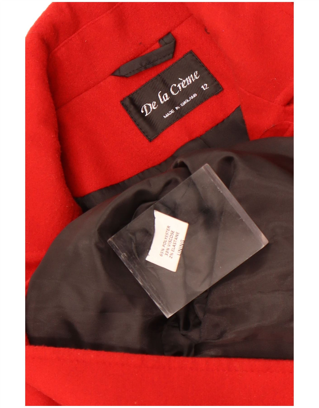 De la Creme Manteau Femme UK 12 Polyester Rouge Moyen