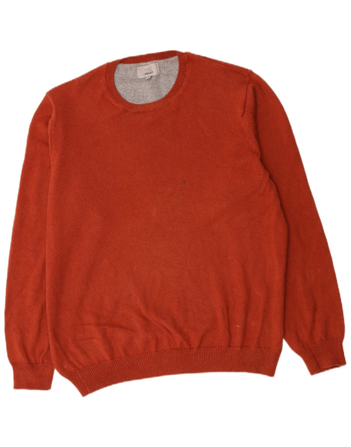 Marks & Spencer Pull à col rond coupe classique pour homme en coton rouge Large