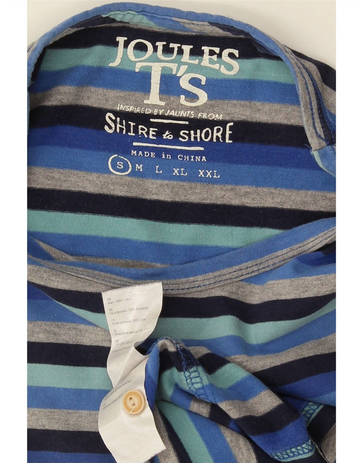 Joules T-Shirt Top Small Bleu Rayé Coton Homme