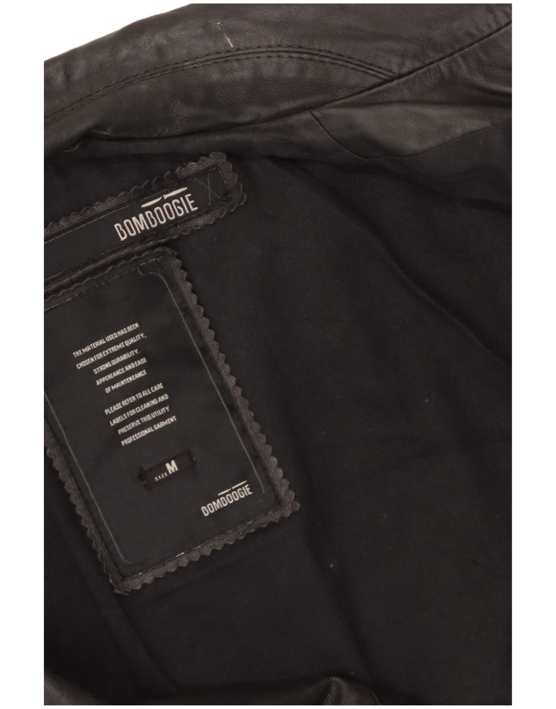 Bomboogie Veste de motard en cuir pour femme UK 14 Medium Noir