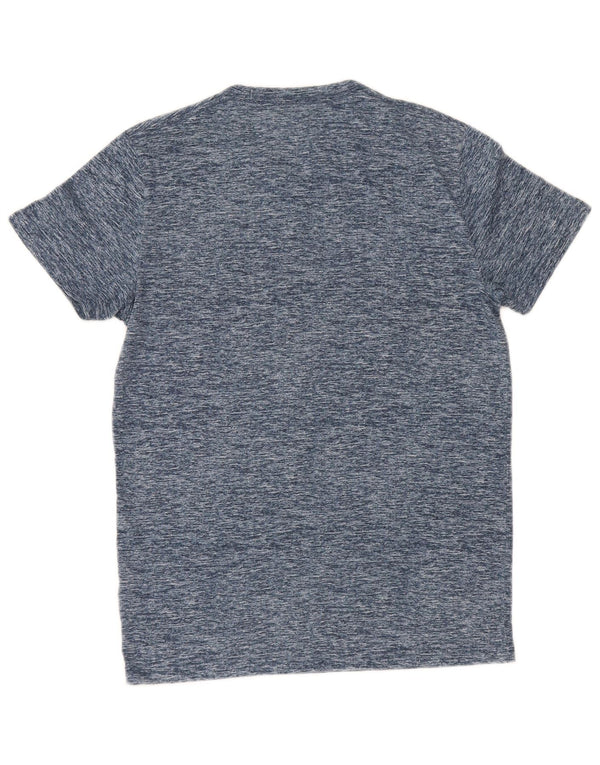 Hollister Homme Graphic T-Shirt Top Small Bleu Marine Moucheté Coton