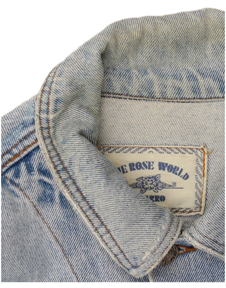CHARRO Veste en jean surdimensionnée pour femme UK 10 Petit coton bleu