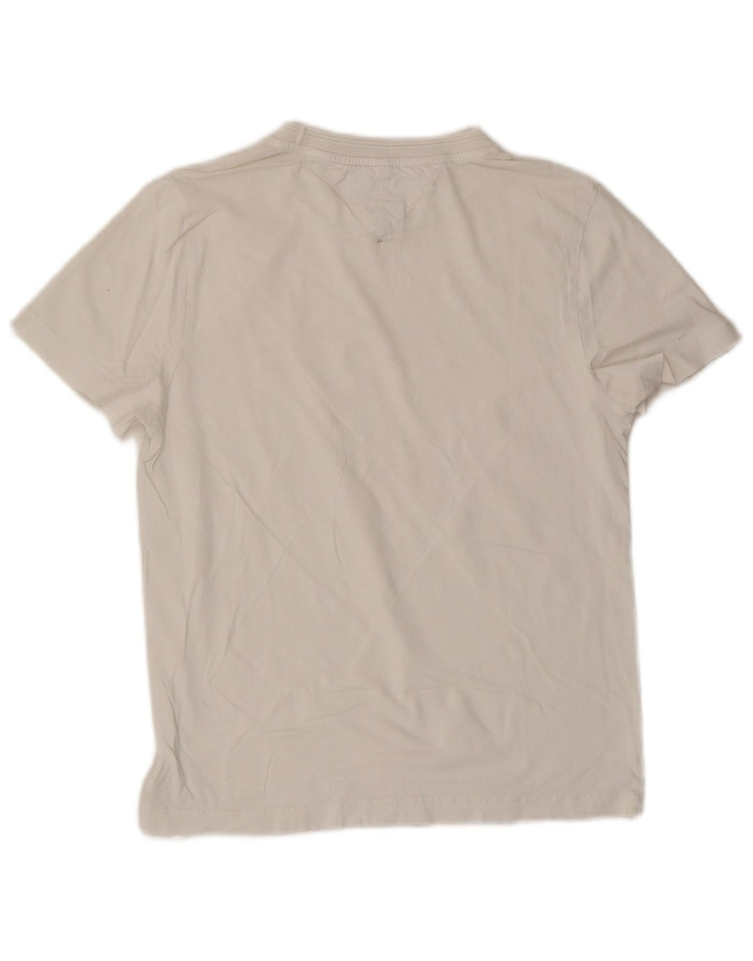 TOMMY HILFIGER T-Shirt Femme Top UK 10 Small Blanc Coton