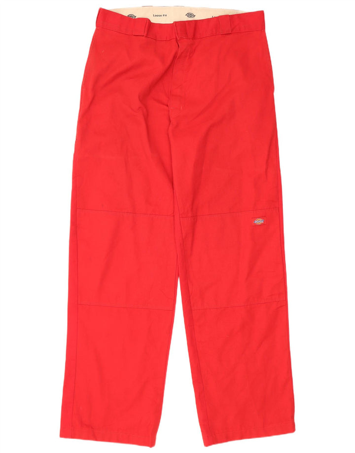Dickies Pantalon cargo coupe ample pour homme W36 L33 Rouge Polyester