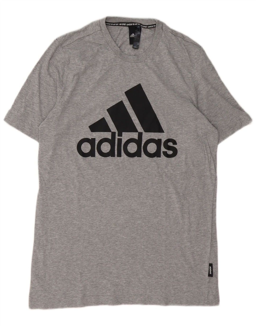 ADIDAS T-Shirt Graphique Homme Gris Moyen Moucheté Coton