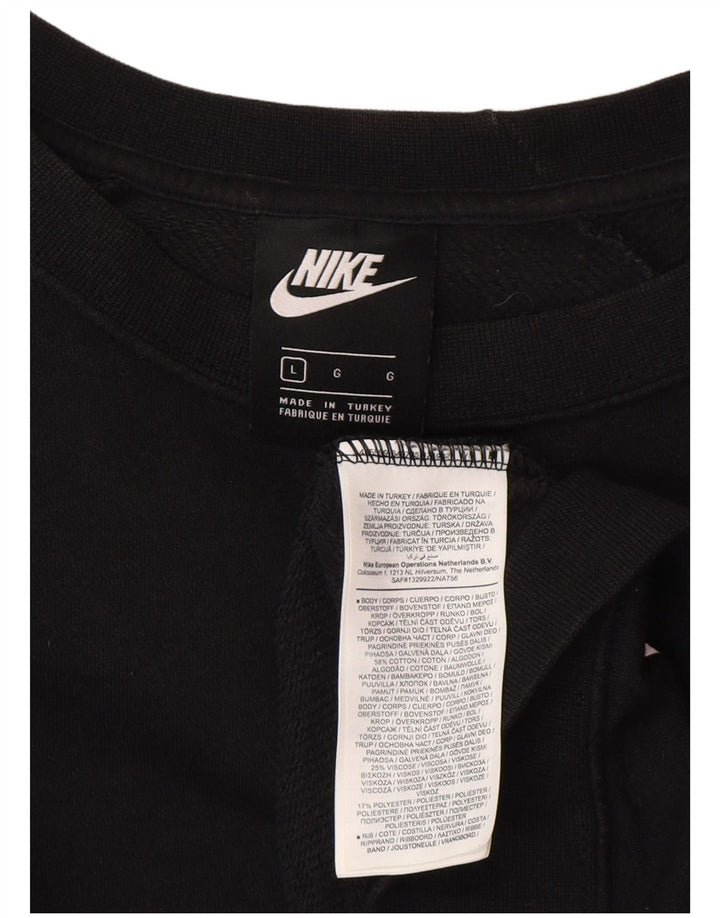 Nike Sweat-shirt graphique surdimensionné pour femme UK 16 Grand coton noir