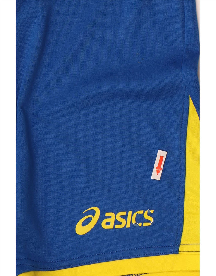 Asics Short de Sport Garçon 11-12 Ans Grand Bleu Colorblock Polyester