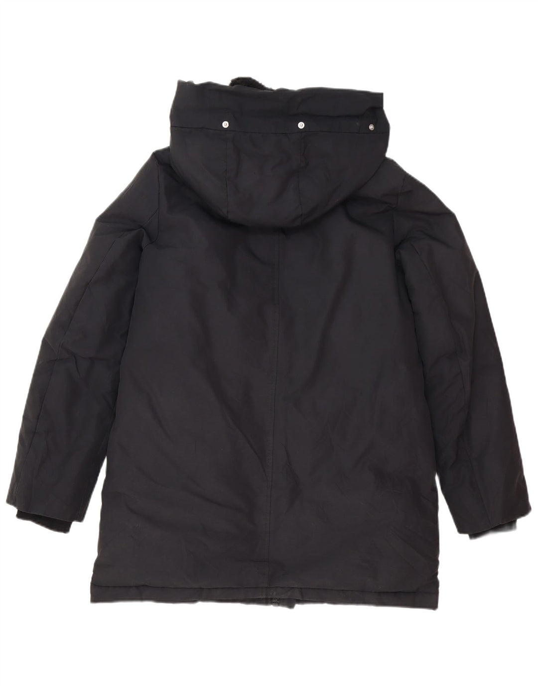 Zara Parka à capuche pour femme UK 6 XS Noir Polyester