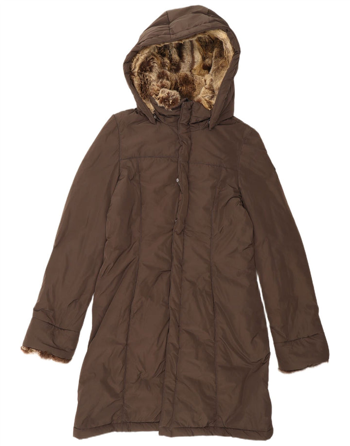 Refrigiwear Manteau rembourré à capuche pour femme IT 46 Large Marron Polyester