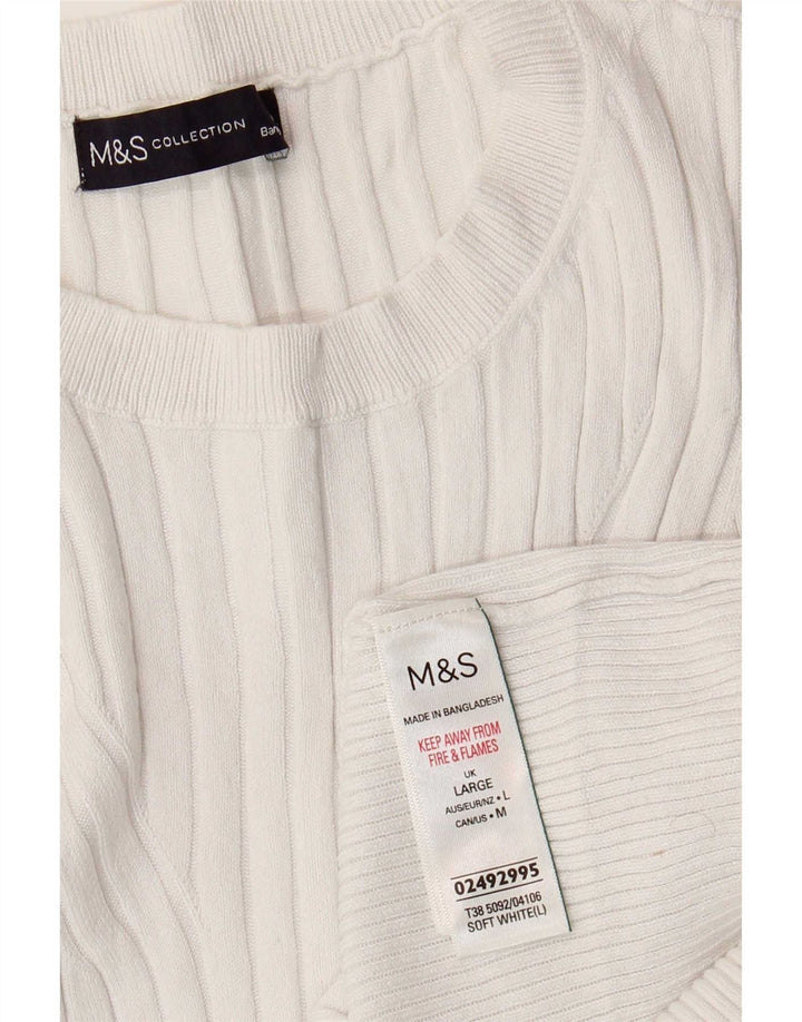 Marks & Spencer Débardeur pour femme UK 14 Large Blanc Viscose