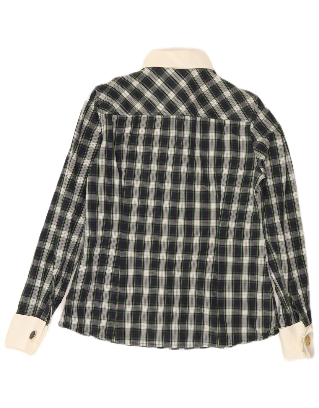 Massimo Dutti Chemise Femme EU 40 Coton à Carreaux Vert Moyen