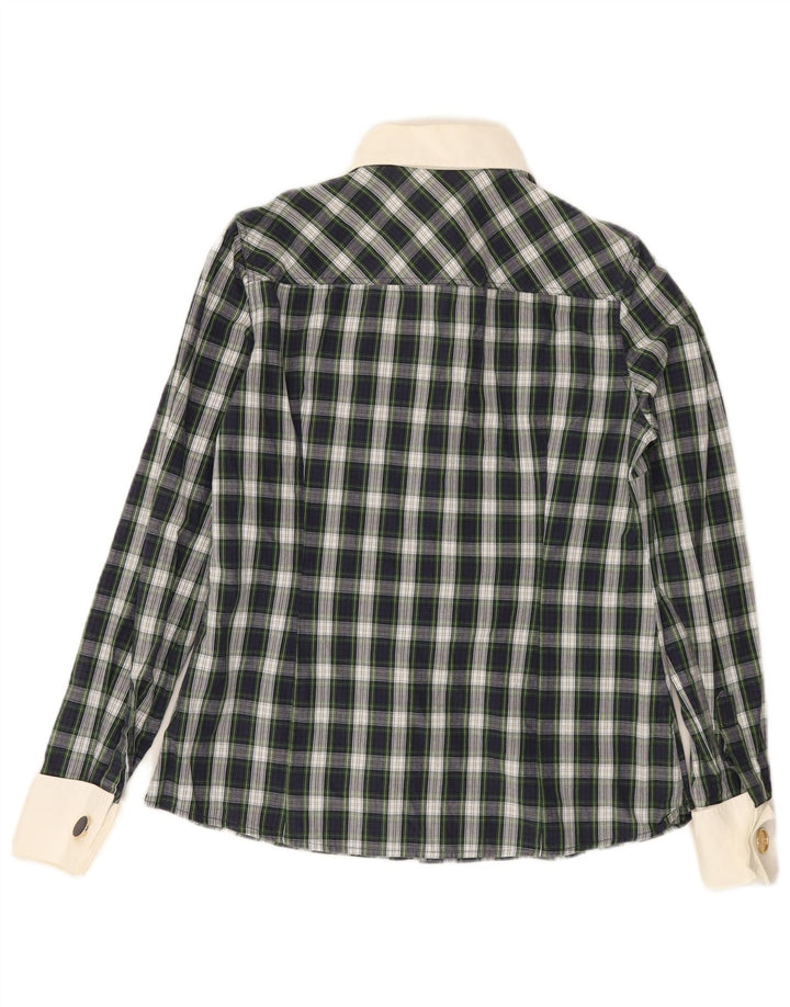 Massimo Dutti Chemise Femme EU 40 Coton à Carreaux Vert Moyen