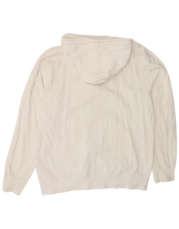 Champion Pull à capuche zippé pour homme XL en coton blanc