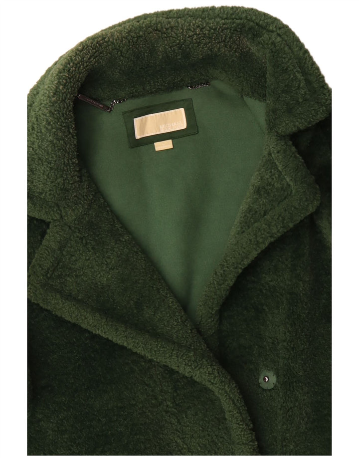 MICHAEL KORS Manteau surdimensionné en fausse fourrure pour femme UK 18 XL Vert Polyester
