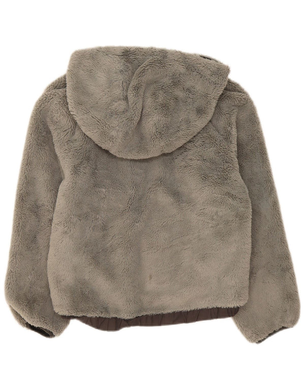 Zara Veste Polaire à Capuche Teddy Bear Fille 11-12 Ans Gris Polyamide