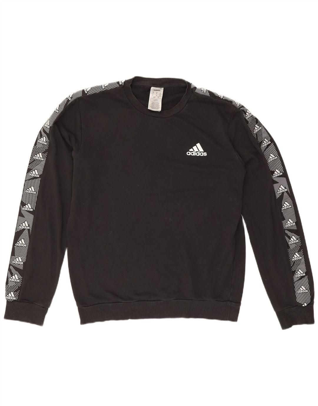 Adidas Sweat-shirt graphique pour homme en coton noir moyen