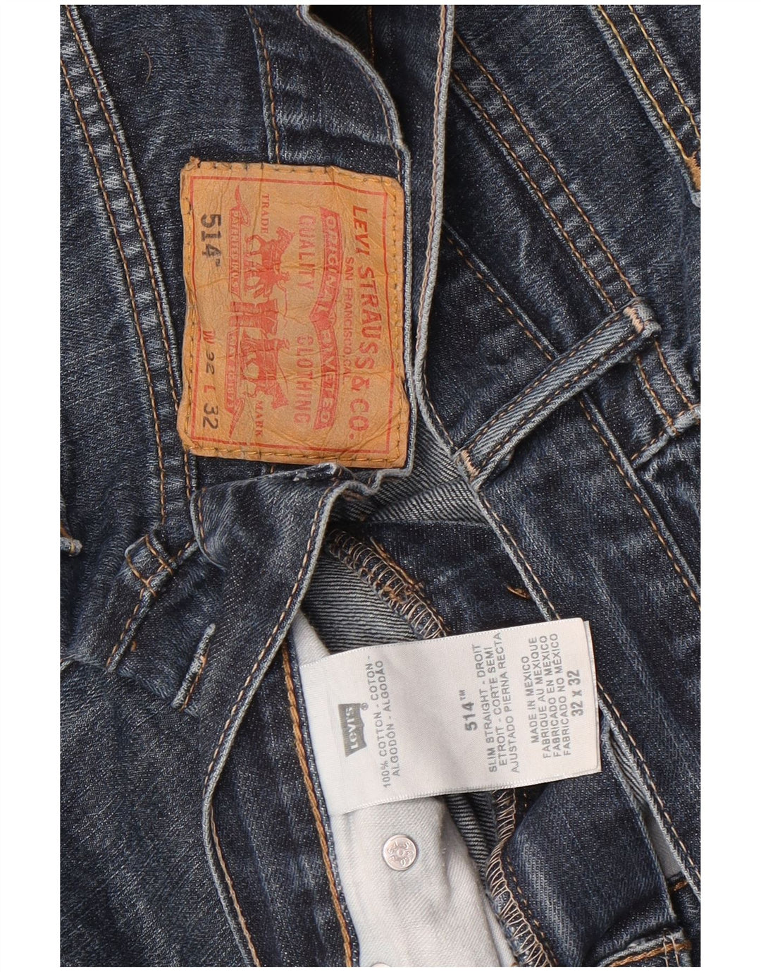 Levi's Jean Droit 514 Homme Bleu W32 L32 Coton