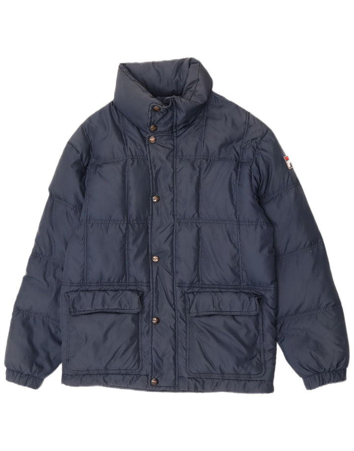Fila Veste matelassée à capuche pour homme IT 44 XS Bleu marine Nylon